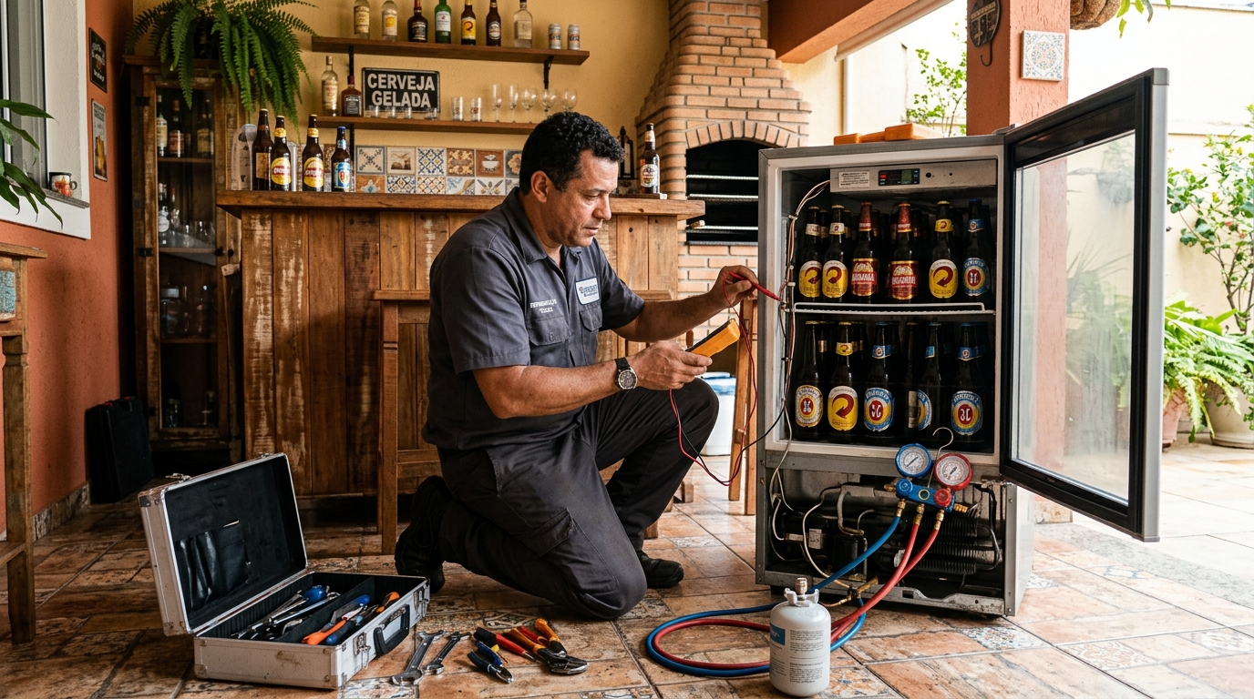 Aplicação de gás refrigerante em cervejeira atendida em Americana‑SP